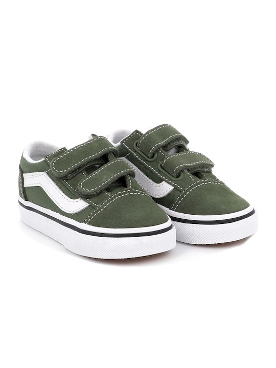 Old Skool Kids Sneakers with Scratch Green