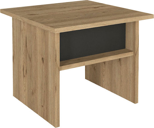 Square Side Coffee Table Nika Wooden Sepet Oak - Anthracite W45xL45xH40cm