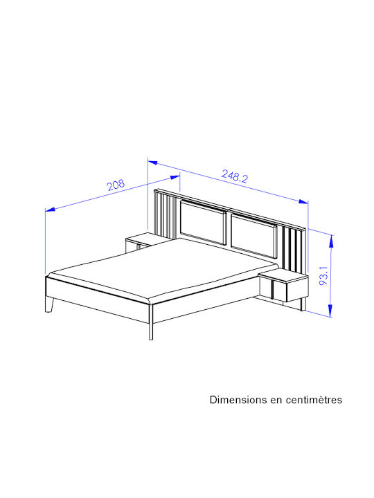 Set de Dormitor Artisan Oak / Black 160x200buc 3buc