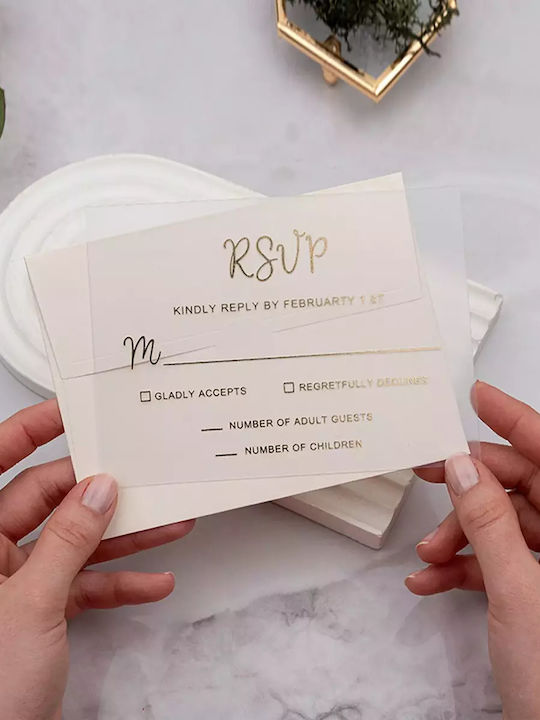 Transparent Wedding Place Card White Envelope – RSVP Or Menu Code Er53 50 Pieces