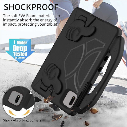 Kidsafe Shockproof Thumb Kickstand Back Cover Μαύρη (Xiaomi Redmi Pad 2, Redmi Pad SE 11, Lenovo Tab M11)