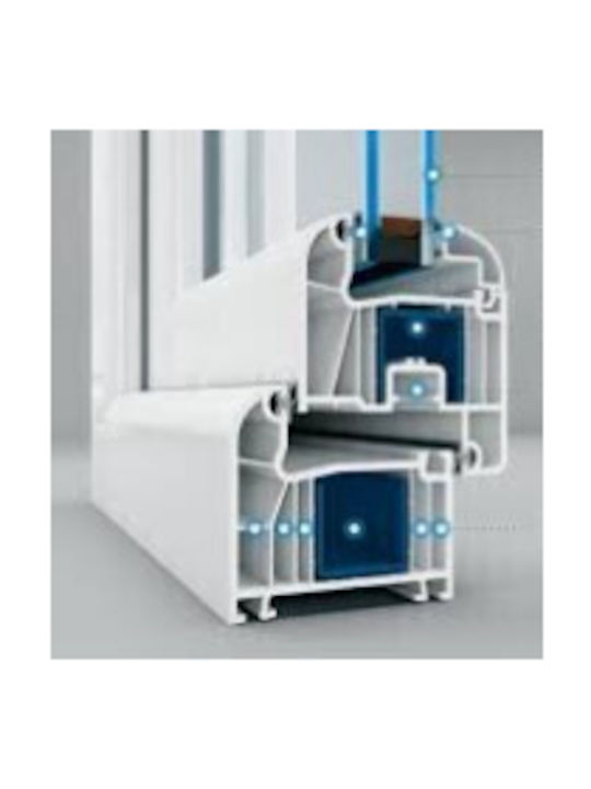 Hinged Window PVC W52xH60cm