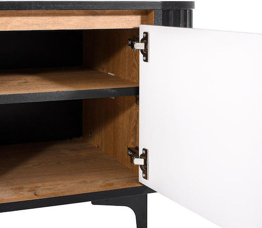Premium TV Stand H53 Made of Metal & Wood Rustic Oak L160xD45xH134.62cm