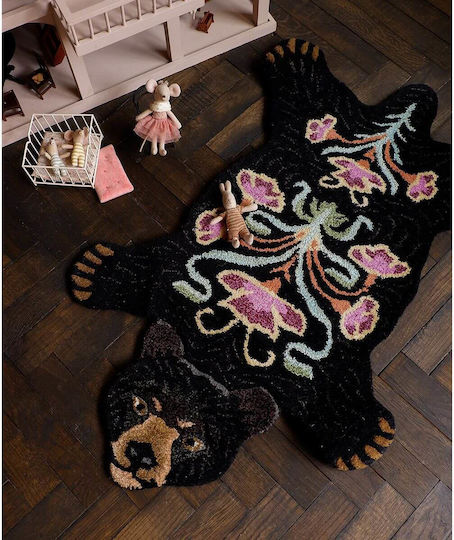 DOING GOODS Handmade Kids Rug Negru 143x97cm Thickness 20mm