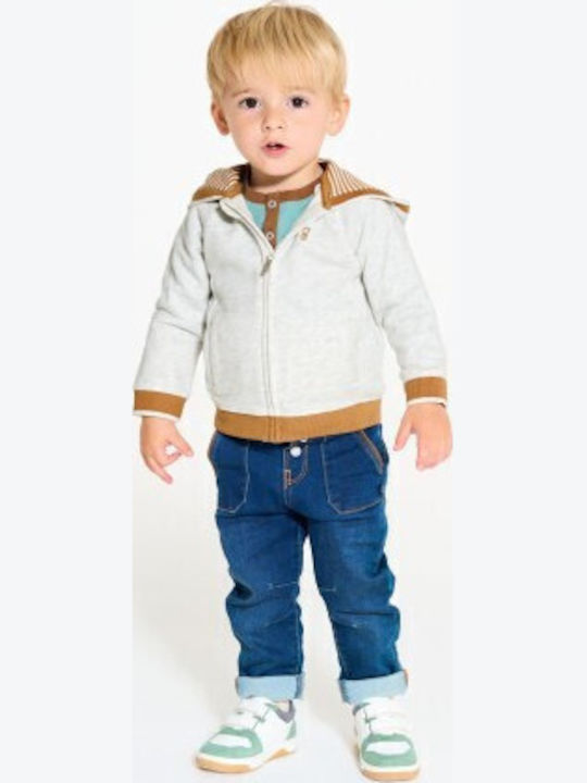 Kinder-Sweatshirt Strickjacke Beige