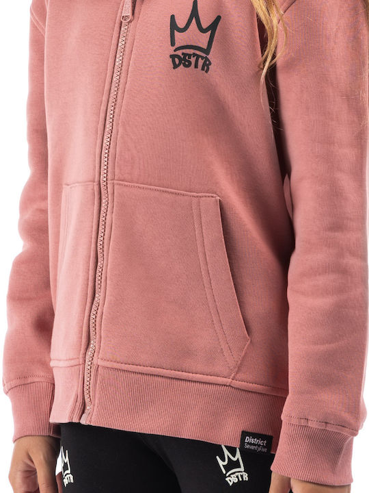Kids Cardigan with Hood Pink