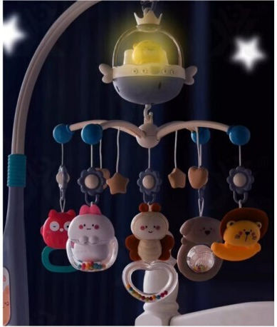Lazarid Mobile for Cot with Music, Rotation, and Projector for 0++ Months