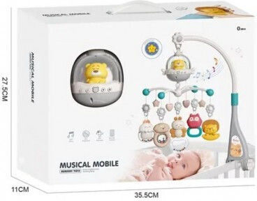 Lazarid Mobile for Cot with Music, Rotation, and Projector for 0++ Months