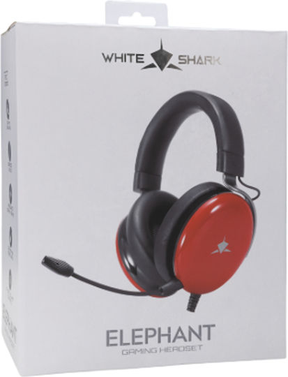 White Shark GH-2540 Over Ear Gaming Headset με σύνδεση 2x3.5mm Elephant Red for PC / PS4 / PS5