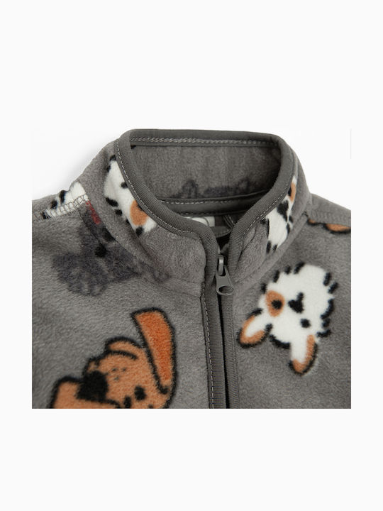 Kids' Casual Jacket Sleeveless with Hood Mustard, Grey