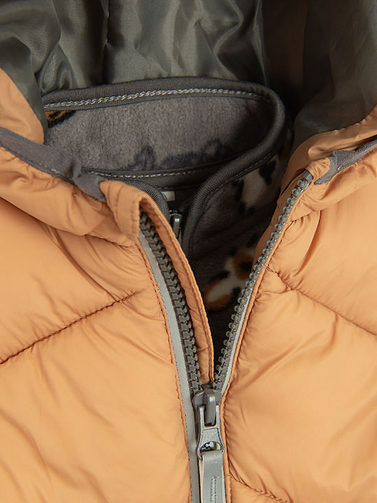 Kids' Casual Jacket Sleeveless with Hood Mustard, Grey