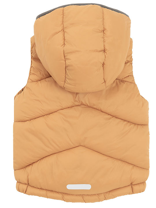 Kids' Casual Jacket Sleeveless with Hood Mustard, Grey