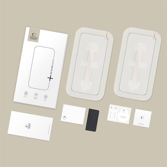 Tech-Protect Quick Set+ Full Face Tempered Glass Negru (iPhone 12 / 12 Pro)