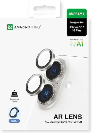 Amazingthing Ar Aluminum 2 Lens Glass Camera Lens Frame Iphone 16 16 Plus Blue Ip16cam2bugla