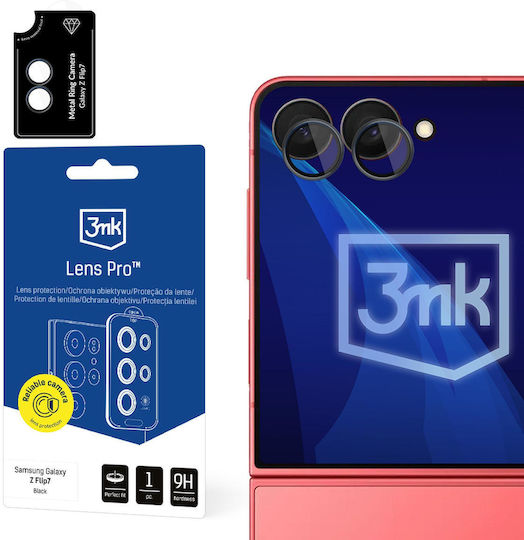 3MK Lens Protection Pro Kameraschutz Gehärtetes Glas Black für das Samsung Galaxy Z Flip 7