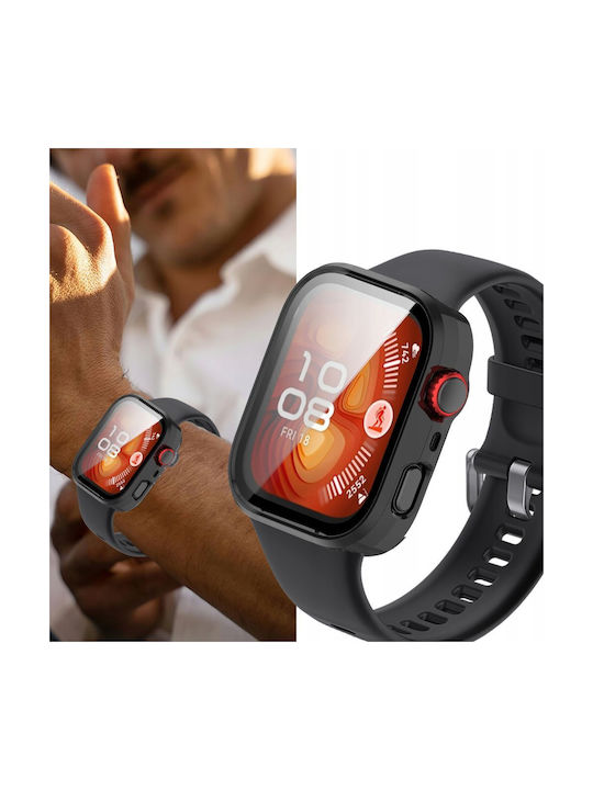 Huawei Пластмасов Калъф със Стъкло в Черен цвят за Huawei Watch Fit 4 Pro