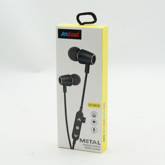 Andowl QY-9019 In-ear Bluetooth Handsfree Ακουστικά Ροζ Χρυσά