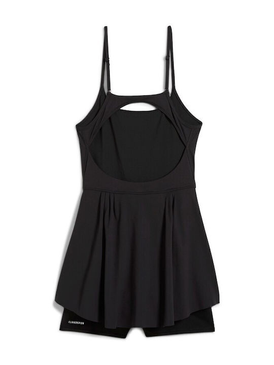 Summer Mini Athletic Dress with Spaghetti Straps Black