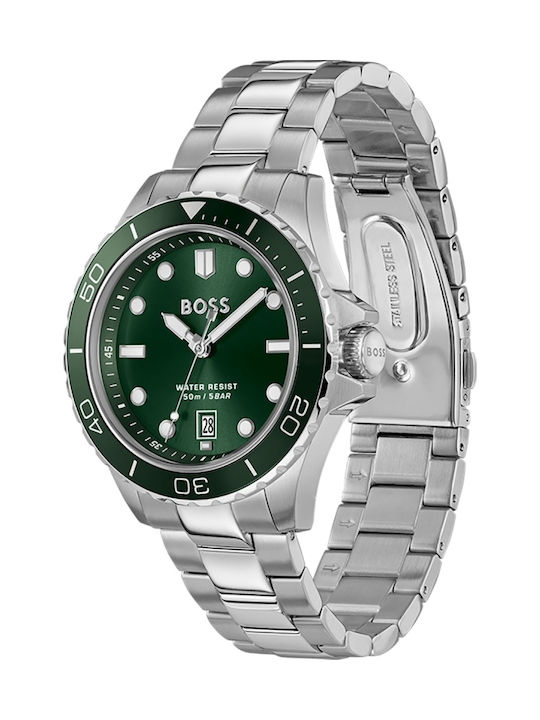Boss Troper Men's Watch 42mm Battery with Silver Metal Bracelet