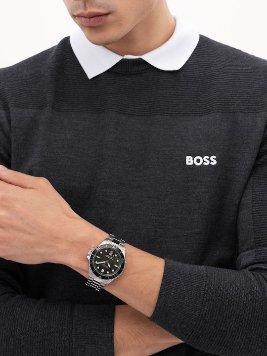 Boss Troper Men's Watch 42mm Battery with Silver Metal Bracelet
