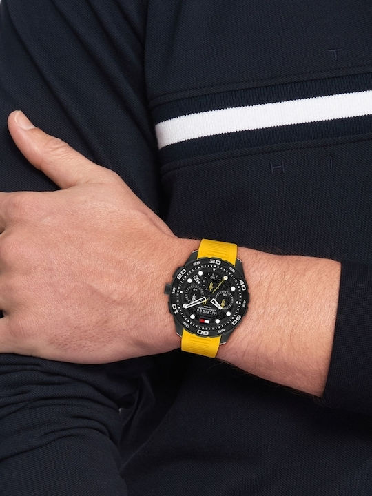 Tommy Hilfiger Regatta Men's Watch 44mm Chronograph Battery with Yellow Metal Bracelet