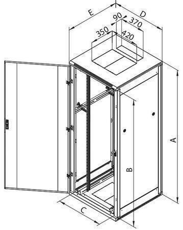 Triton Cu picioare Cabină Rack 32U Gri RMA-32-A68-CAX-N1
