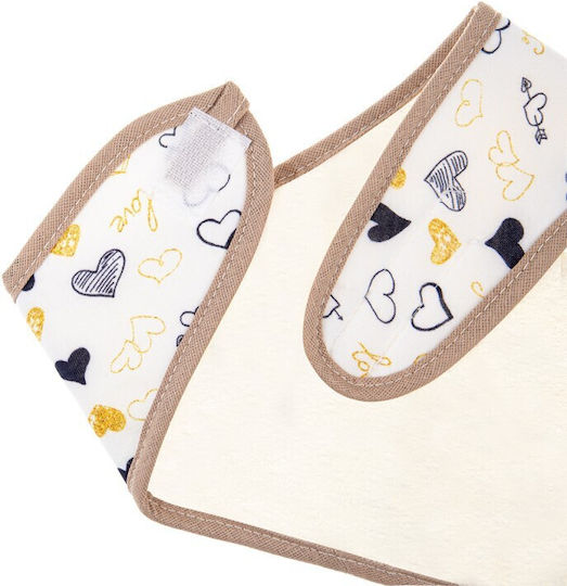 Akuku Bib Fabric with Hoop & Loop Fastener White
