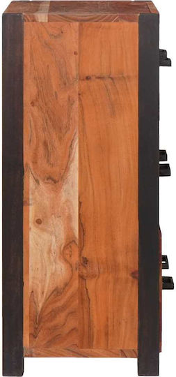 Chest of Drawers of Solid Wood Coffee 110x30x75cm