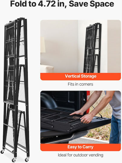 Vevor Metallic Kitchen Trolley Black