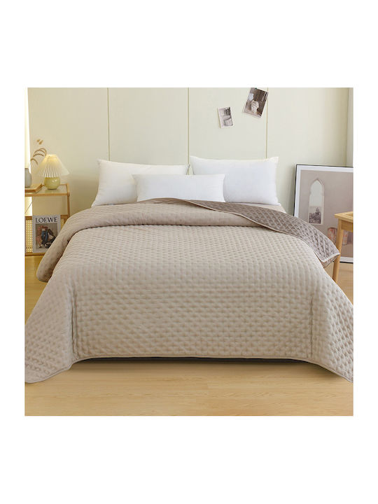 Melinen Renzo Coverlet Single Microfiber Ecru / Grey 160x240cm