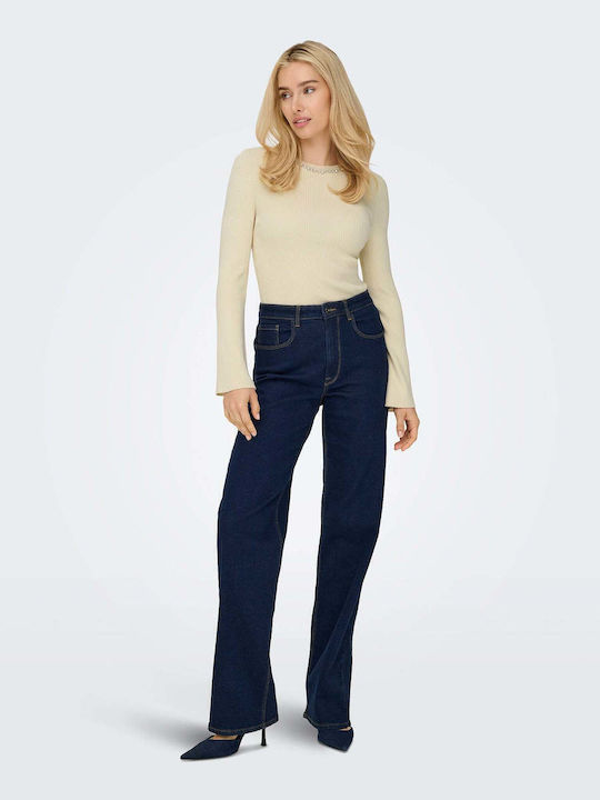Bling Women's Long Sleeve Beige Sweater