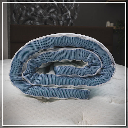 Como felt & wadding producers Mattress Topper Single Memory Foam with Removable Cover & Elastic Straps 90x190x4cm