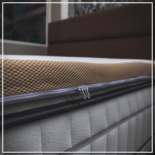 Como felt & wadding producers Mattress Topper Double Memory Foam with Bamboo Fibers , Removable Cover & Elastic Straps 150x190x4cm