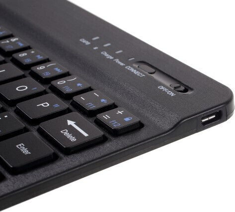 Klappdeckel Synthetisches Leder mit Tastatur Englisch US Schwarz (Galaxy Tab A7 Lite) 104100433A