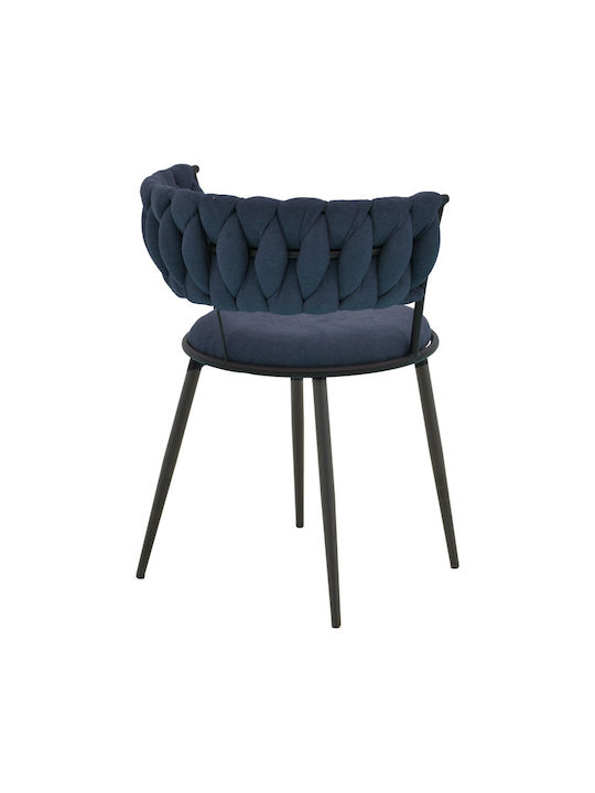 Alkia Dining Room Fabric Chair Dark Blue 57x58.5x72cm