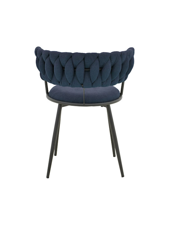 Alkia Dining Room Fabric Chair Dark Blue 57x58.5x72cm