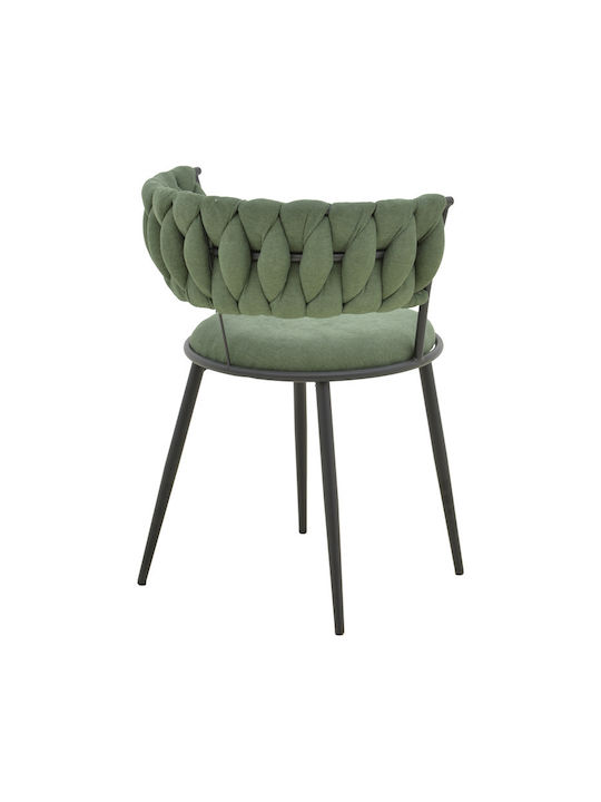 Alkia Dining Room Fabric Chair Haki 57x58.5x72cm