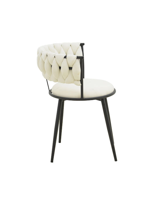 Alkia Dining Room Fabric Chair Ecru 57x58.5x72cm