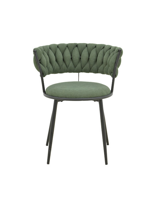Alkia Dining Room Fabric Chair Haki 57x58.5x72cm