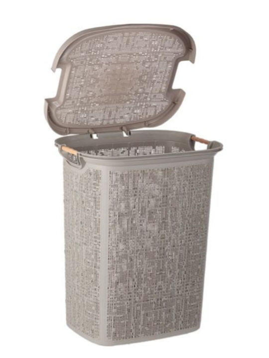 Plastic Laundry Basket 46x37x57.5cm Brown