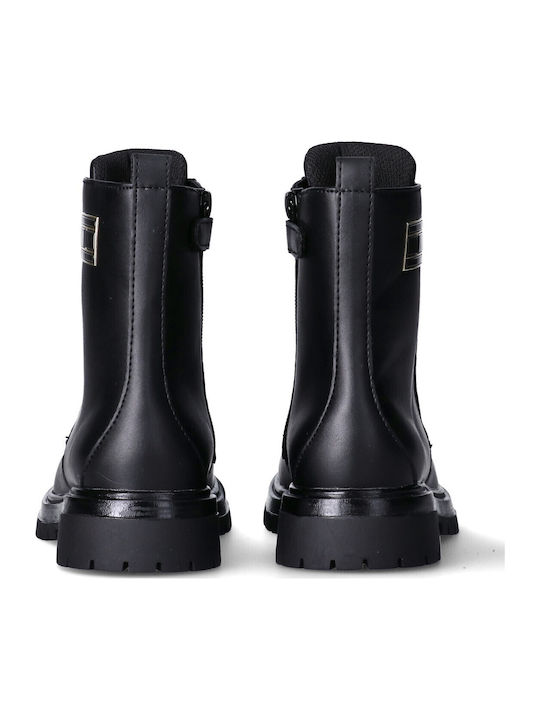 Kinderstiefel mit Schnürsenkeln Schwarz