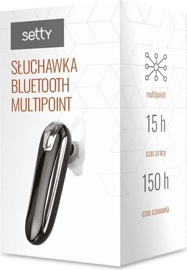 Setty SBM-01 In ear Bluetooth хендсфри Слушалка Черен