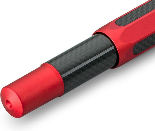 Kaweco Ac Sport Writing Pen Red made of Brass with Blue Ink