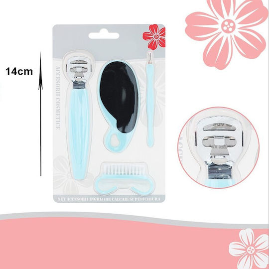 Heel Pedicure Care Accessories 14 Cm Plastic Steel Set 4 Pieces