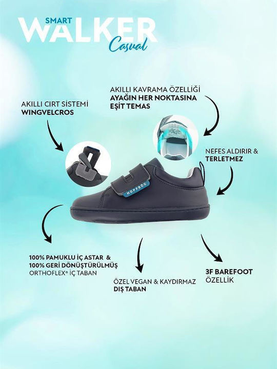 Παιδικά Sneakers Barefoot με Σκρατς Μπλε