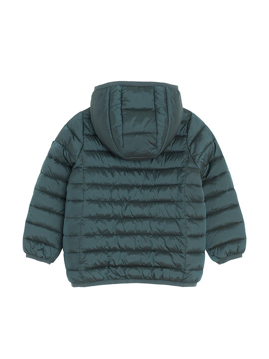 Kids Casual Short Hooded Blue Coat