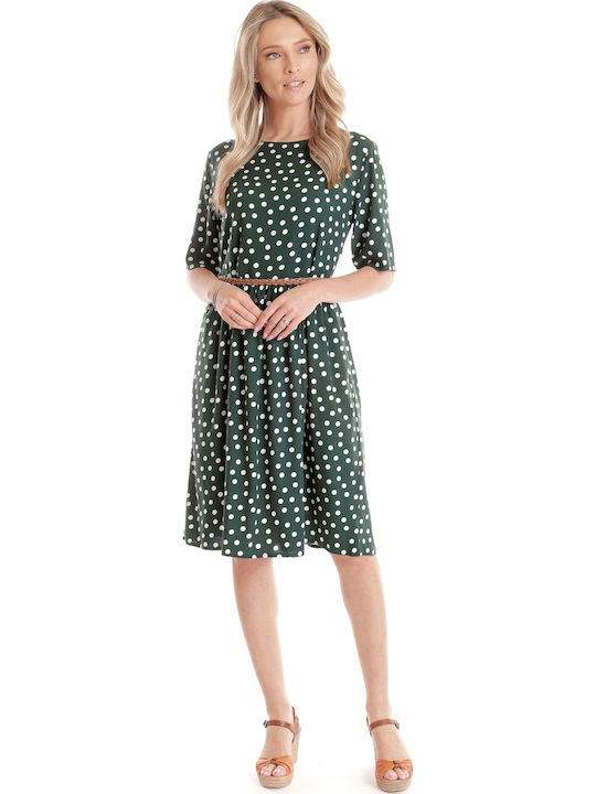 Καλοκαιρινό Midi Φόρεμα Dark Green