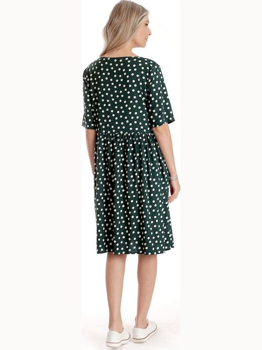 Καλοκαιρινό Midi Φόρεμα Dark Green