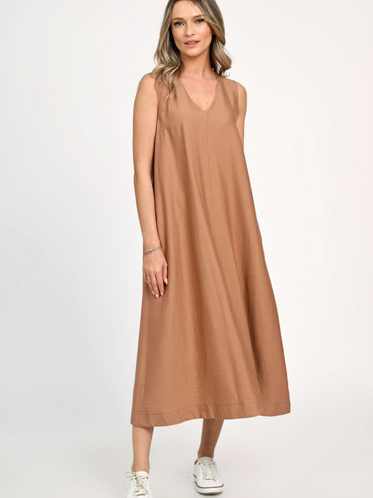 Summer Midi Dress Beige