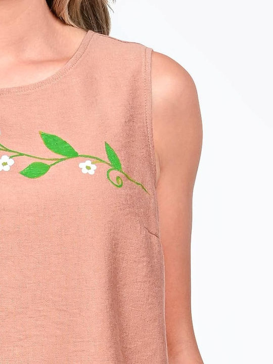Women's Sleeveless One-piece Shorts Garden Flowers